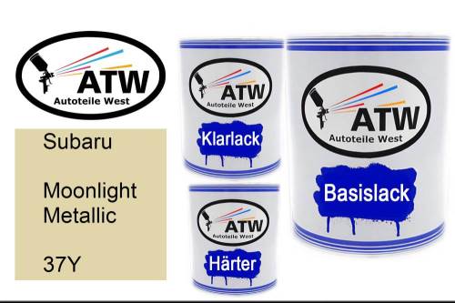 Subaru, Moonlight Metallic, 37Y: 1L Lackdose + 1L Klarlack + 500ml Härter - Set, von ATW Autoteile West.